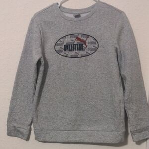 Puma Women's Gray Fleece Pullover Crew Neck Sweatshirt. Size L
